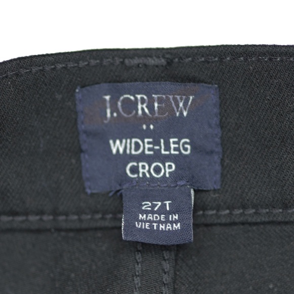 JCREW Size 27 27T Tall Black Wide-Leg Cropped Jean in All-Day Stretch $118 CB373 - Picture 5 of 6